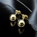 14K Gold Polished Ball Stud Earrings