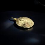 14K Gold Phaistos Disc Pendant