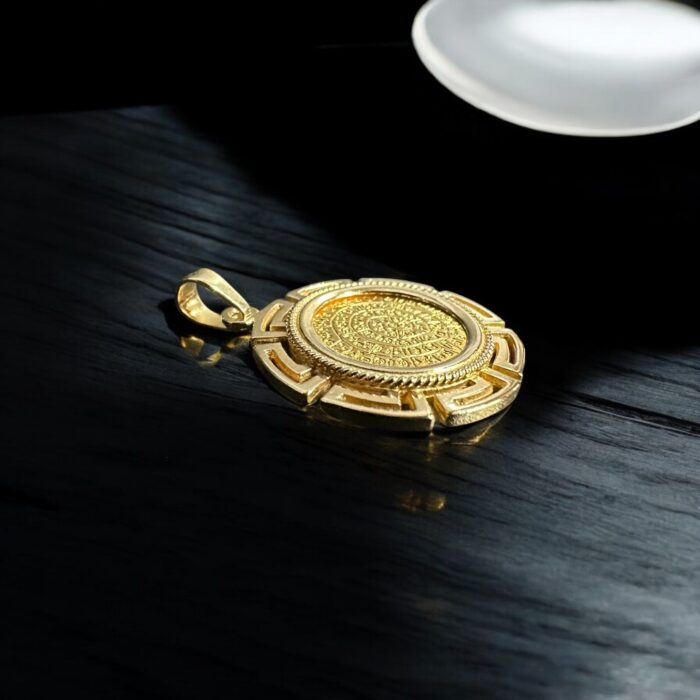 14K Gold Greek Coin Pendant - Image 2