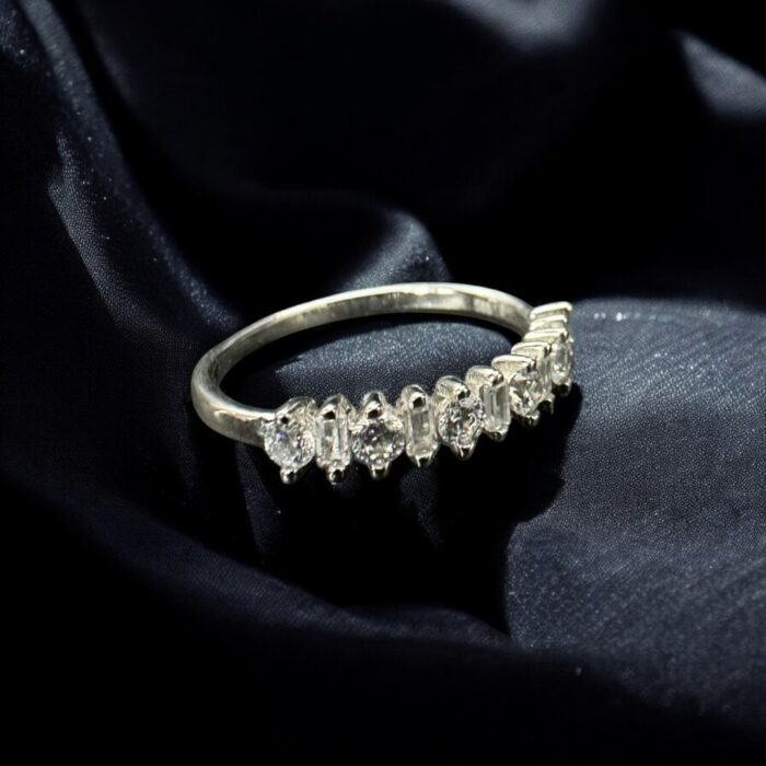 14K White Gold CZ Multi-Cut Eternity Ring - Image 3