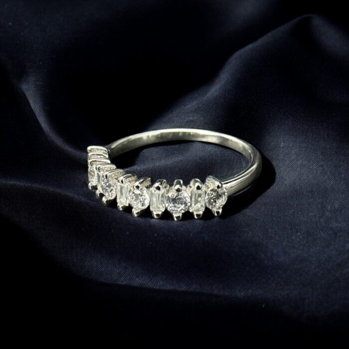 14K White Gold CZ Multi-Cut Eternity Ring - Image 2