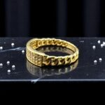 14K Gold Cuban Link CZ Ring – Chain Band Design - Image 3